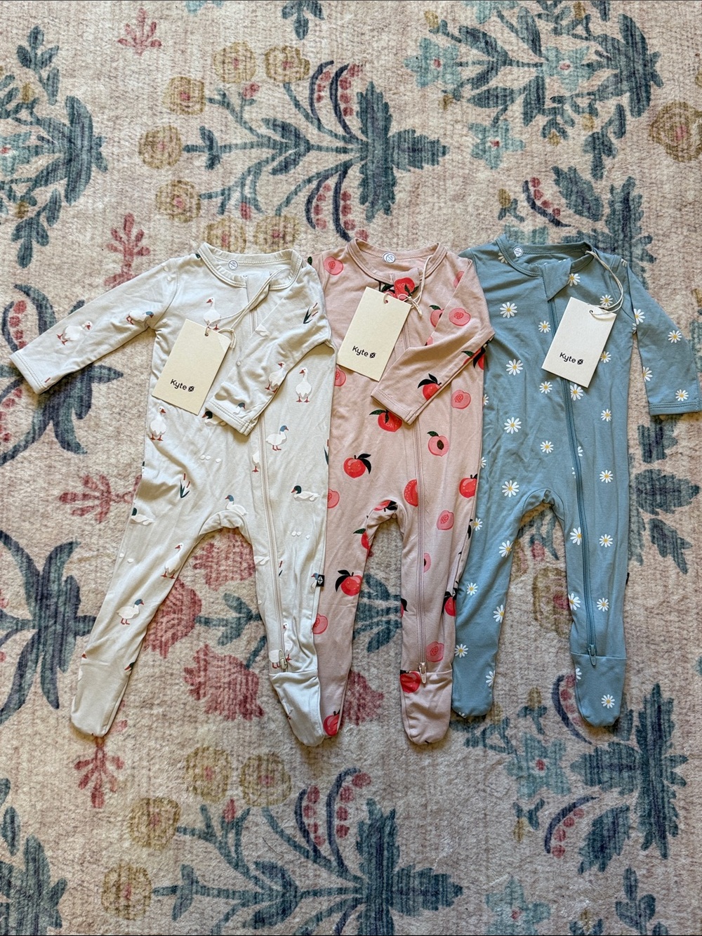 3 Kyte BABY Footed One-Piece footed zippers - NWT  size 3-6 months